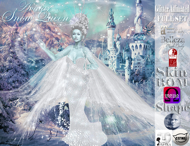InStyle -Avatar Snow Queen -Skin-BOM.Omega / FULL SET-(Maitreya Slink Belleza)