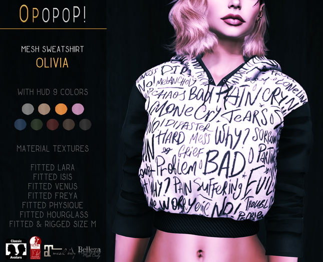 OPOPOP ! Mesh Sweatshirt OLIVIA V#5