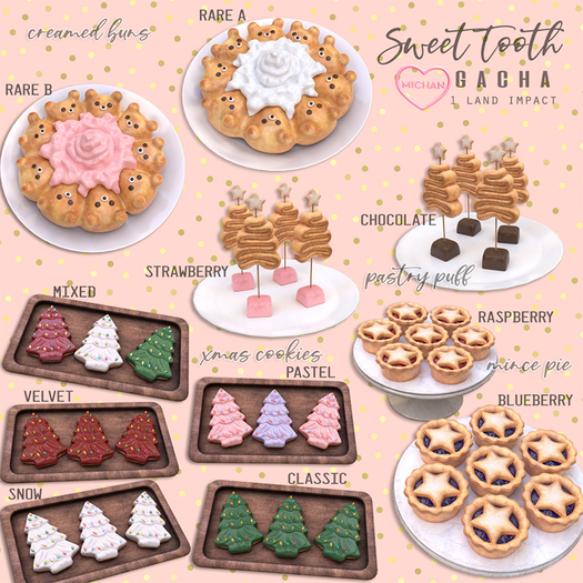 MICHAN - Sweet Tooth Gacha - Strawberry Creamed Buns RARE