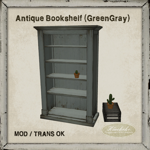 Kinokoko - Antique Bookshelf(GreenGray)