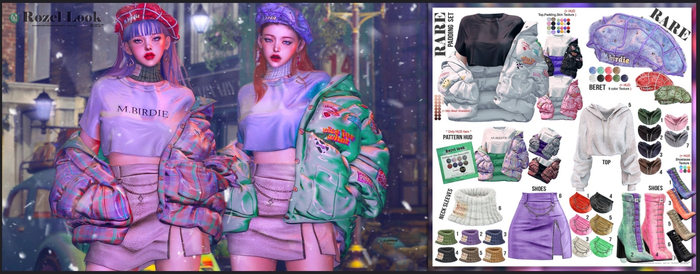 `M.BIRDIE / Rozel look. SKIRT Maitreya7