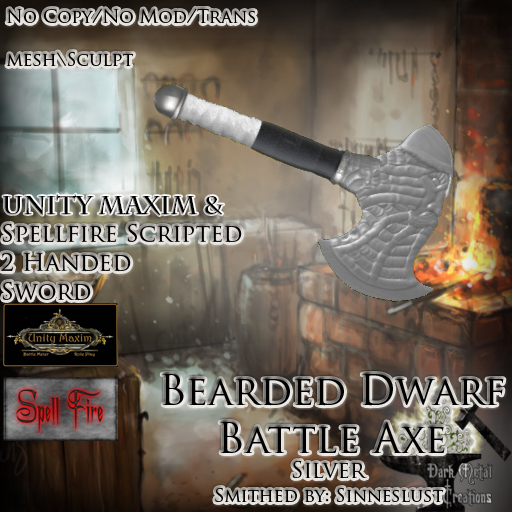 Kentavros Goods: Dwarven Bearded Axe-Silver (Boxed)