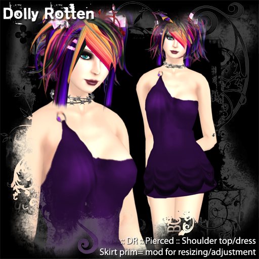 :: Dolly Rotten :: Pierced :: Shoulder dress - purple