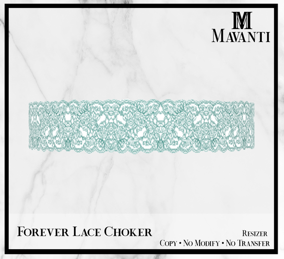 MAVANTI - Forever Lace Choker [Aqua]