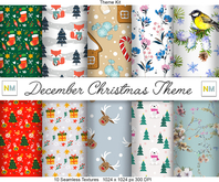 December Christmas Theme Kit 10 Seamless Textures NM