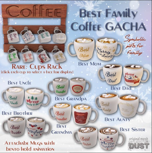 DUST: Best Family Mugs Rack RARE