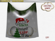 BMC1075 - SANTA PLEASE STOP HERE -  DOUBLE SIDED CHRISTMAS BANNER.