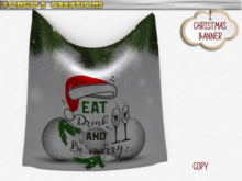 BMC1077 - EAT DRINK AND BE MERRY -  DOUBLE SIDED DRAPED BANNER.