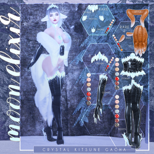 Moon Elixir - Crystal Kitsune -SET RED =8+15+22