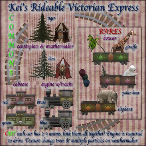 Kei's Rideable Victorian Express (green caboose)-CBOX