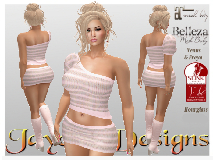 JCD Pink Stripe outfit  (ADD)