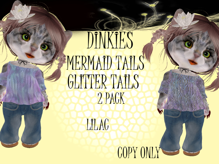 RT -FLOATY TOP -MERMAID/GLITTER TAILS-LILAC  -ADD TO UNPACK