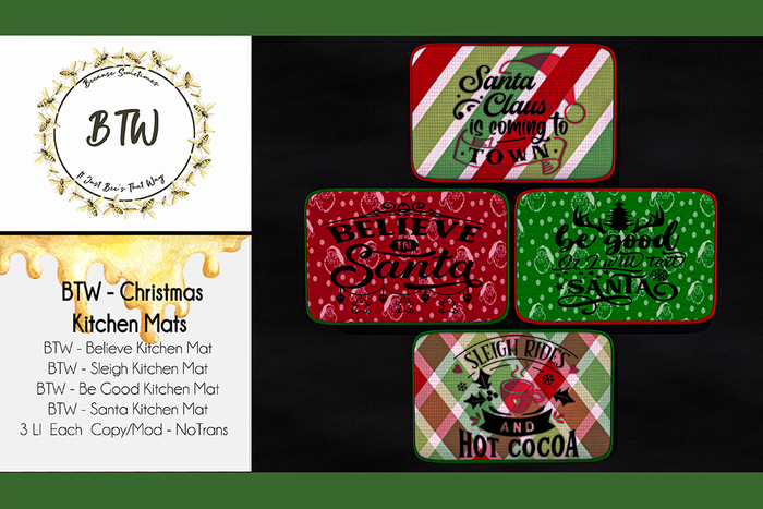 BTW - Christmas Kitchen Mats (Boxed)