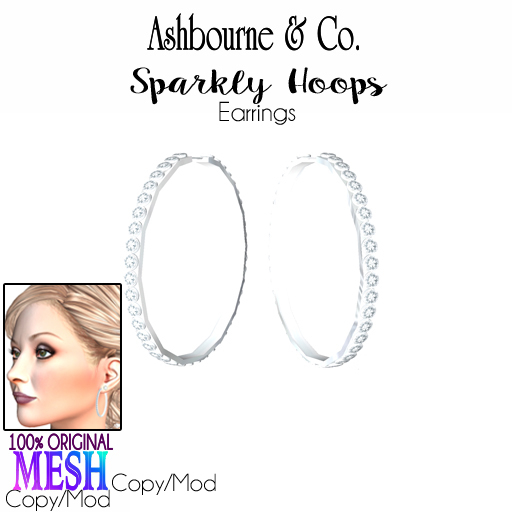 Ashbourne & Co. Sparkly Hoops Earrings (add to unpack)