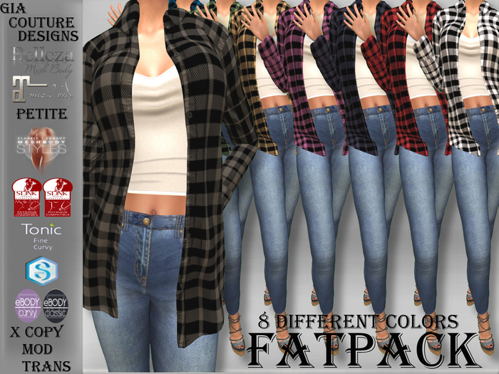 "GCD" Randi Flannel Shirts FAT PACK