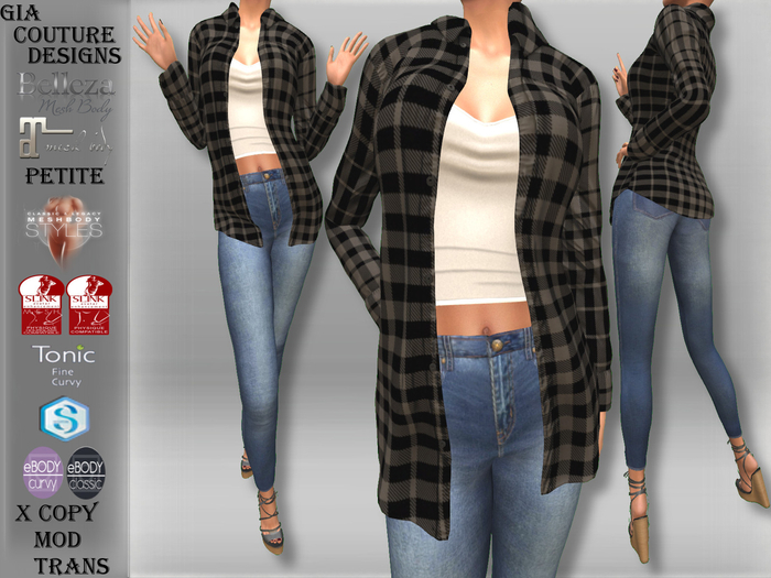 "GCD" Randi Flannel Shirts Black