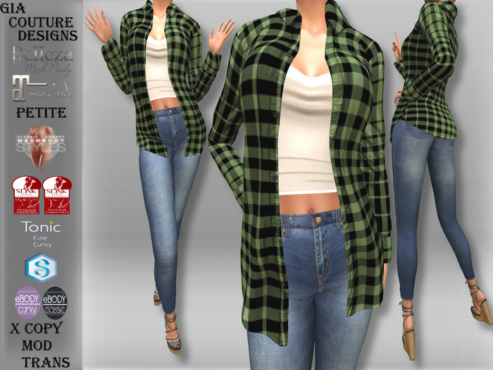 "GCD" Randi Flannel Shirts Mint