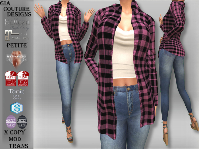 "GCD" Randi Flannel Shirts Pink