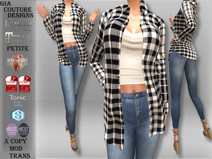 "GCD" Randi Flannel Shirts White