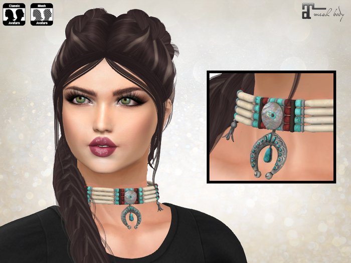 Navajo Bone & Squash Blossom Choker