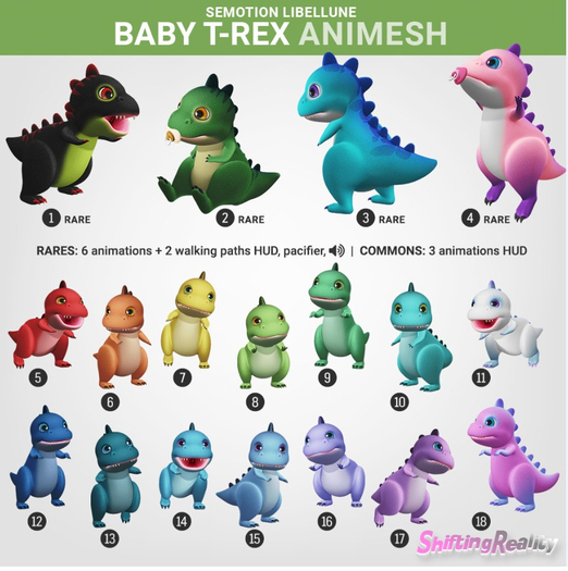 SEmotion Libellune Baby T-Rex Animesh #4 RARE