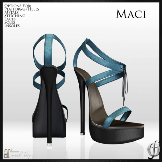 SALE! Felicity - Maci Stilettos (Blue Woven) Shoes For Maitreya High Heels
