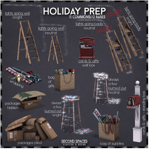 Second Spaces - Holiday Prep - packages hidden