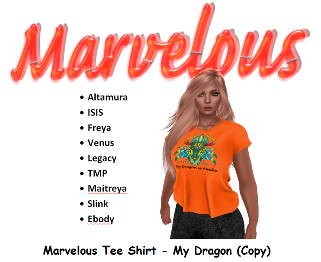 Marvelous Tee Shirt - My Dragon Orange (Copy)