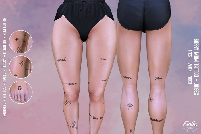 Fraths - Sorry Mom Tattoo - Appliers & BOM