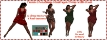 TWILA CHRISTMAS MAITREYA DRESS WTH HUD 