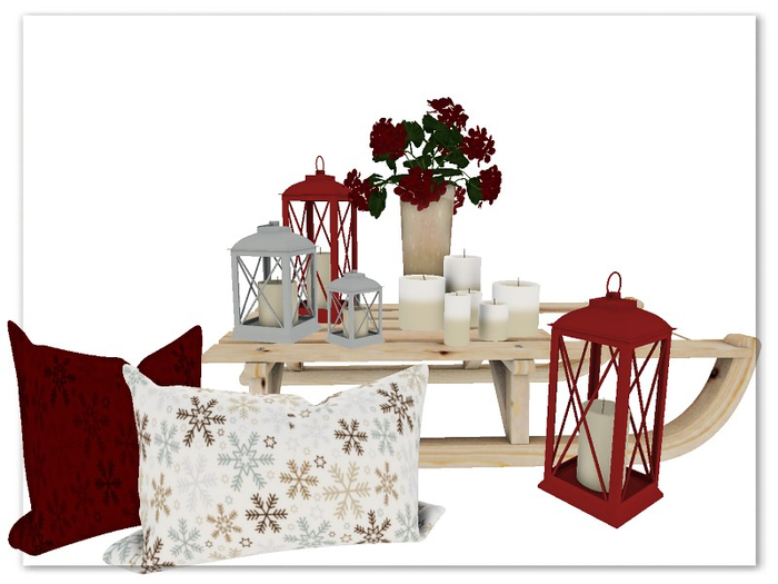 [AE] Home Decor - Winter Holiday Coffee Table with Decorations
