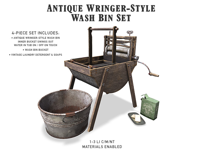 Muniick- Antique Wringer Style Wash Bin Set (Add Me)