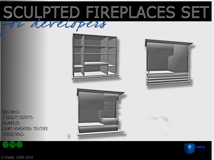 set of  full perm sculpted fireplaces  - Inside Studio