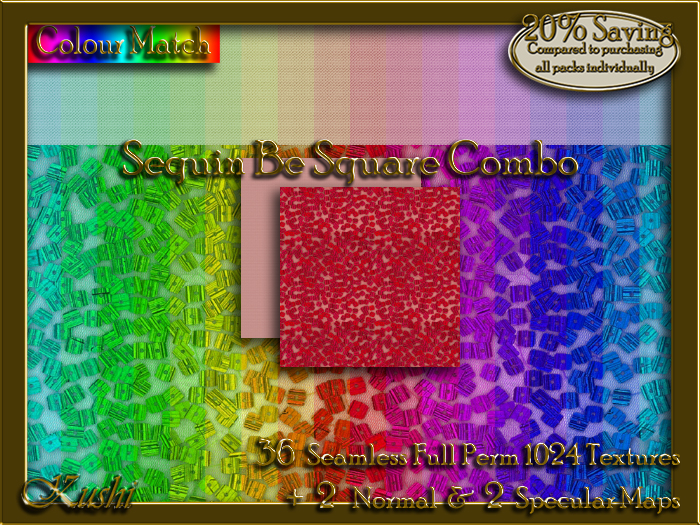 !Kushi! SequinBeSquareCOMBO Textures -WearToUnpack