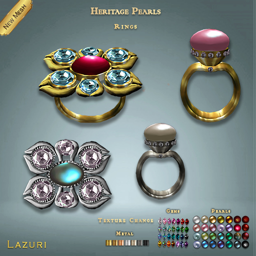 Lazuri Heritage Pearls Rings  MESH