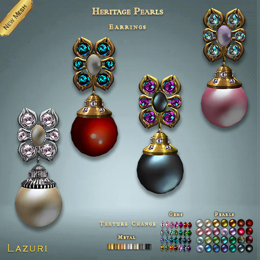 Lazuri Heritage Pearls  Earrings  MESH