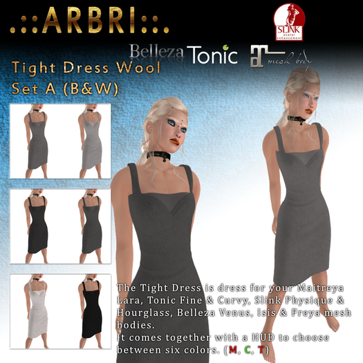 .::Arbri::. Tight Dress Wool (Set A, b&w)