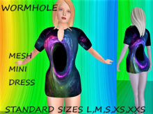 Ladies Mesh Mini Dress-Wormhole-5 sizes