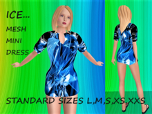 Ladies Mesh Mini Dress-Ice-5 sizes