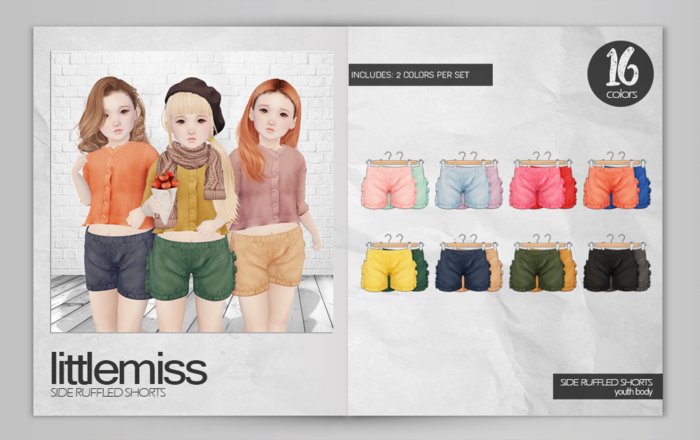 {Little Miss} Side Ruffled Shorts / Youth / Fatpack