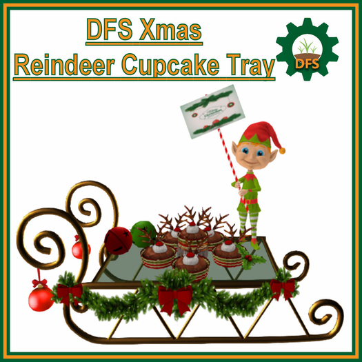 DFS Xmas Reindeer Cupcake Tray (Texture)