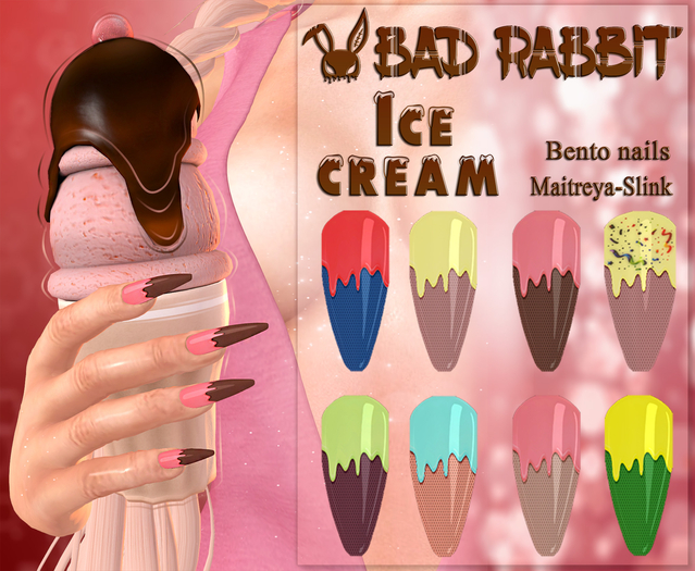 =Impulse= Ice cream Pack nails (Maitreya, Slink)