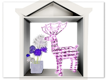 [AE] Home Decor - Modern Box Frame - Reindeer & Flowers