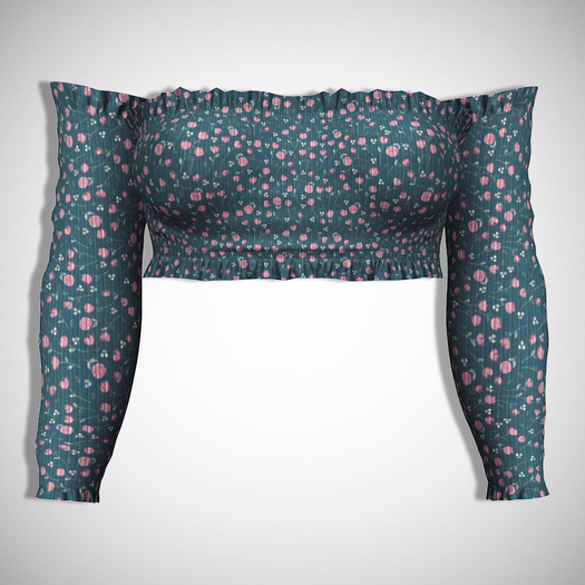ChicModa // Fiona Top // BLUE FLORAL