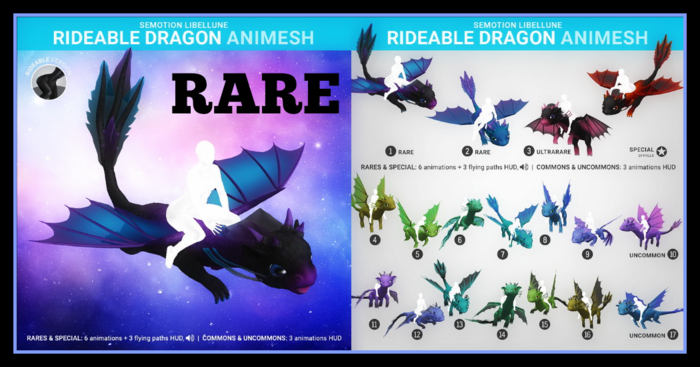 Second Life Marketplace - SEmotion Libellune Rideable Dragon Animesh #1 ...