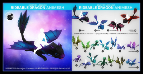Second Life Marketplace - SEmotion Libellune Rideable Dragon Animesh ...