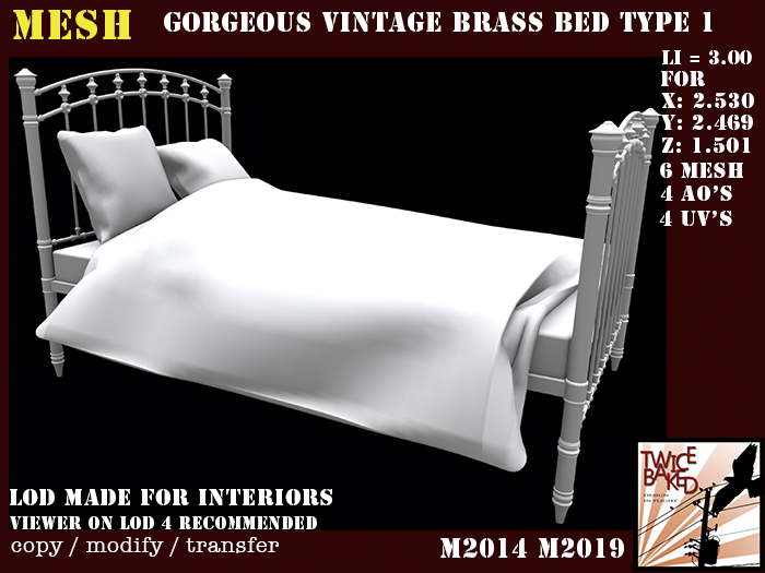 "TB" Gorgeous brass bed 1 M2014 M2019