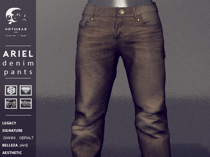 not so bad . mesh . ARIEL denim pants . brown
