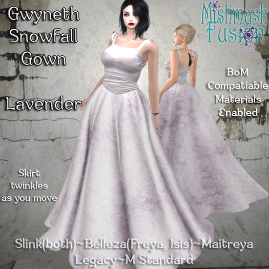 ~*MF*~ Gwyneth Gown - Snowfall Lavender (Add or Rez)