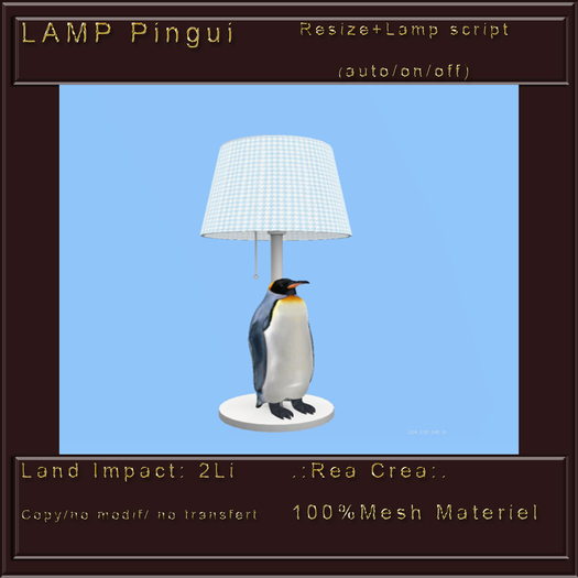 .:Rea Crea:. Lamp Pingui -MESH- 2Li R(add me)